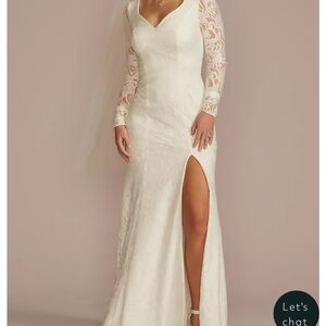 Elegant White Lace Long Sleeve Wedding Dress